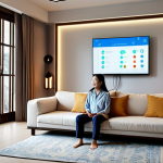 **"A serene, modern Vietnamese smart home interior, softly lit by optimized smart lighting and a comfortably cool air conditioner. A family is enjoying their living space, while a translucent holographic AI interface subtly displays real-time energy savings and personalized usage data, demonstrating how AI learns habits to reduce electricity bills. The atmosphere should feel futuristic, efficient, and distinctly Vietnamese, perhaps with traditional patterns or decor integrated into a contemporary design, emphasizing comfort and sustainability."**