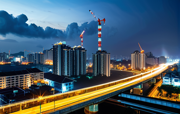 정량적 기법을 통한 에너지 소비 분석 - **Economic Growth & Energy Demand:** "A bustling cityscape in Vietnam, modern buildings with lights ...