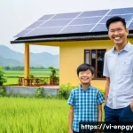 Home 12 에너지 소비 최적화를 위한 정책 제안 - A cheerful Vietnamese family of four (parents in their 30s-40s, a boy around 8, and a girl around 6)...