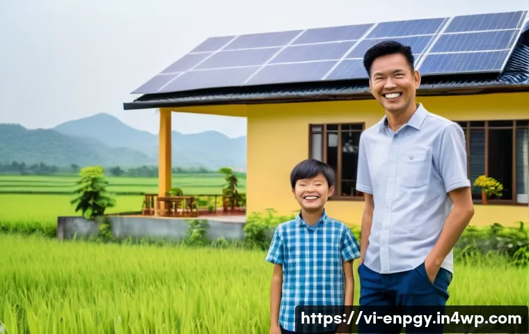 에너지 소비 최적화를 위한 정책 제안 - A cheerful Vietnamese family of four (parents in their 30s-40s, a boy around 8, and a girl around 6)...