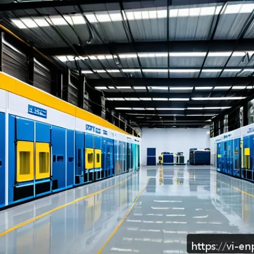 Home 33 에너지 관리 시스템의 선택 기준 - A modern Vietnamese industrial factory interior with diverse energy sources clearly displayed: elect...