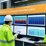 Home 23 에너지 배분 최적화 소프트웨어 비교 - A modern Vietnamese industrial factory interior during off-peak hours, featuring heavy machinery aut...